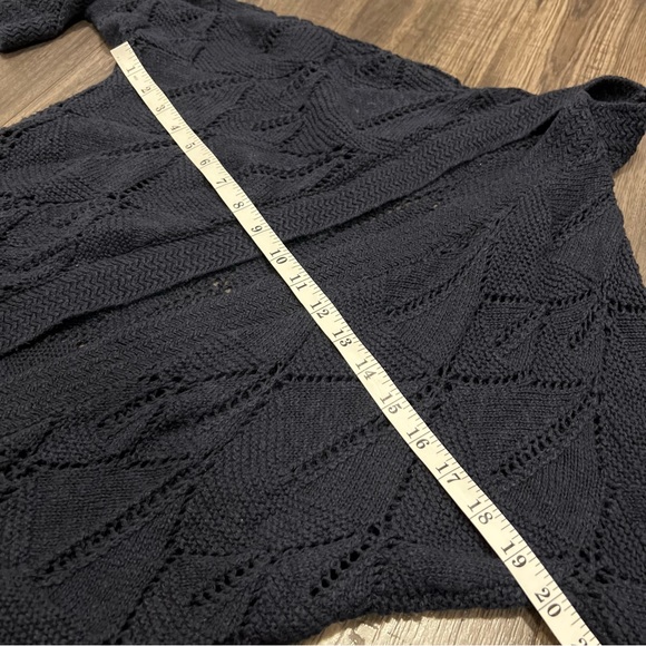 Forever 21 Textured Open Knit Midnight Blue Cardigan - Picture 4 of 7